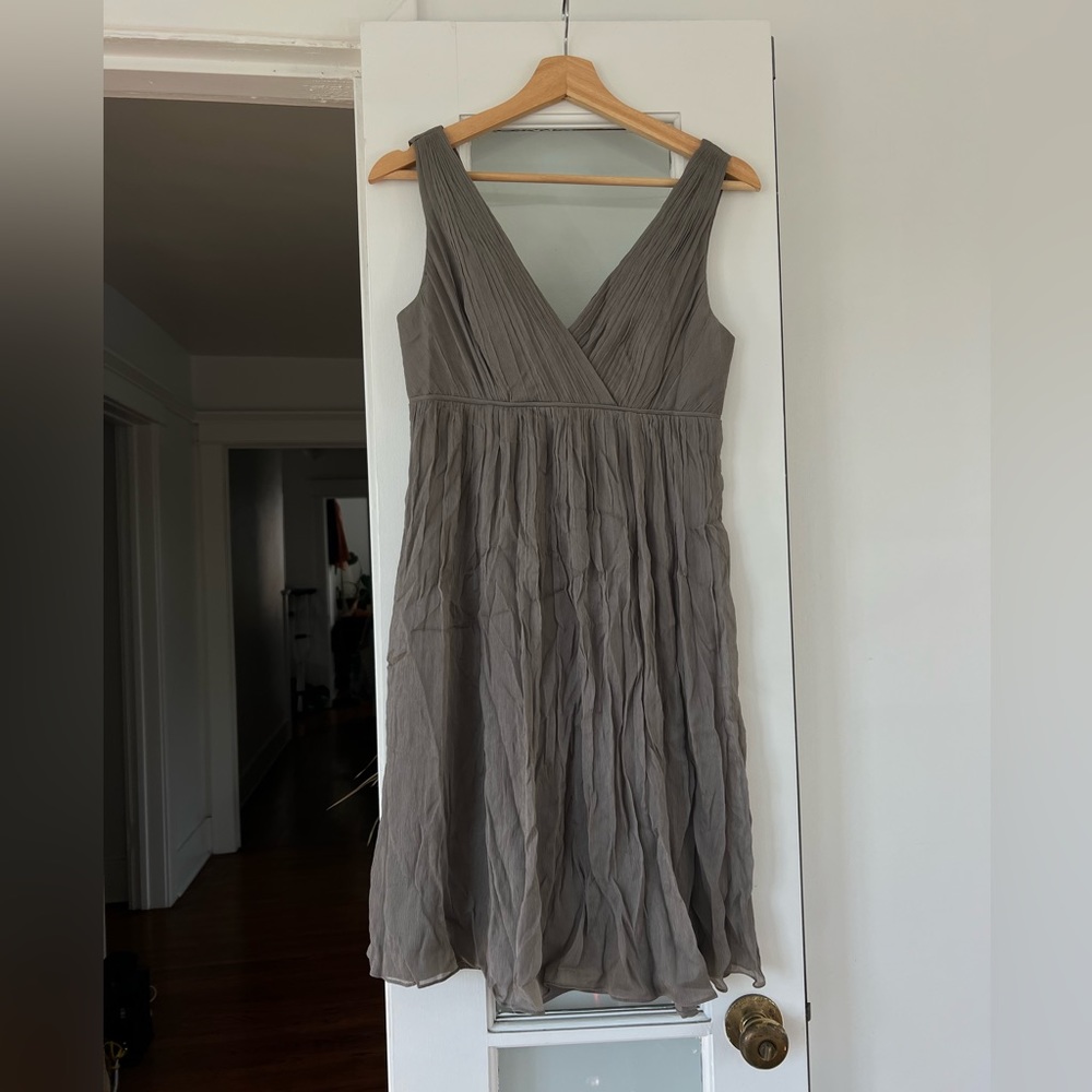 Gray pleated silk dress from J.Crew - size 2
